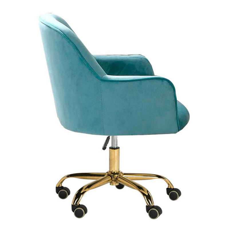 Modern Style Swivel Task Chair Upholstered Office Chair with Fixed Arms