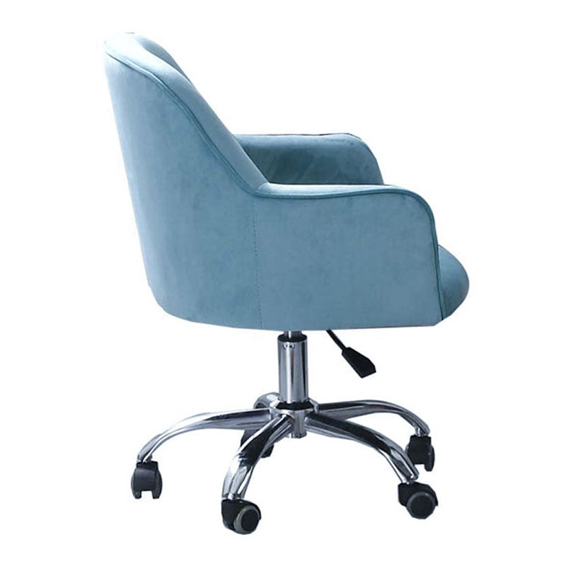 Modern Style Swivel Task Chair Upholstered Office Chair with Fixed Arms