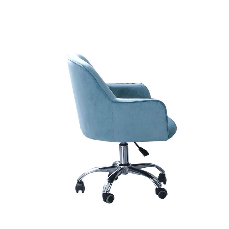 Modern Style Swivel Task Chair Upholstered Office Chair with Fixed Arms