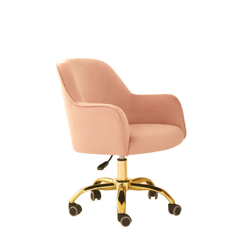 Modern Style Swivel Task Chair Upholstered Office Chair with Fixed Arms