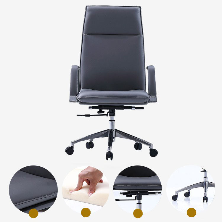 Modern Style Swivel Executive Chair Leather Tilt Mechanism Office Chair