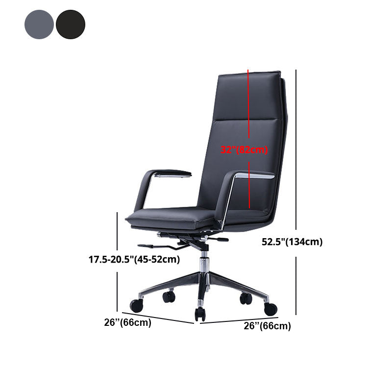 Modern Style Swivel Executive Chair Leather Tilt Mechanism Office Chair