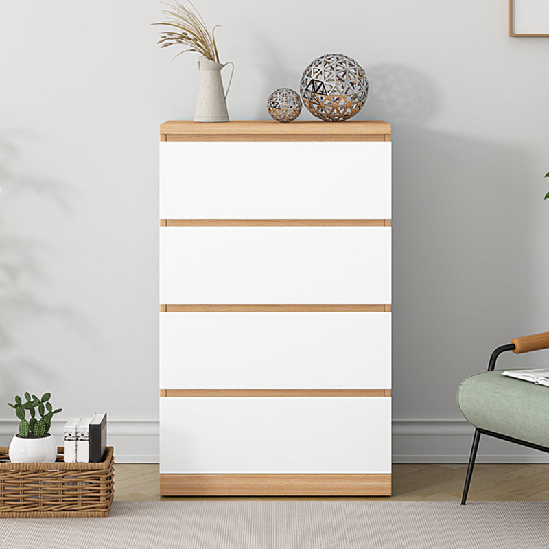 16" W White Storage Chest Modern Style Wooden Storage Chest Dresser with Drawers