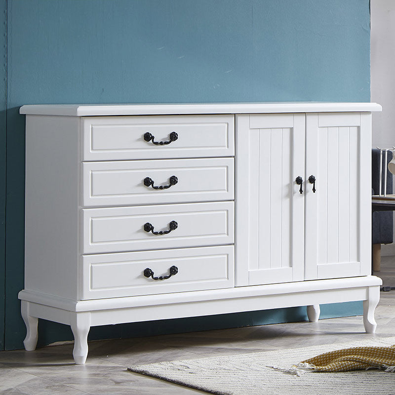 Traditional Style Storage Chest Wooden Combo Dresser in White and Brown