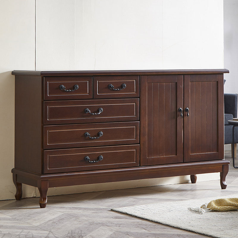 Traditional Style Storage Chest Wooden Combo Dresser in White and Brown