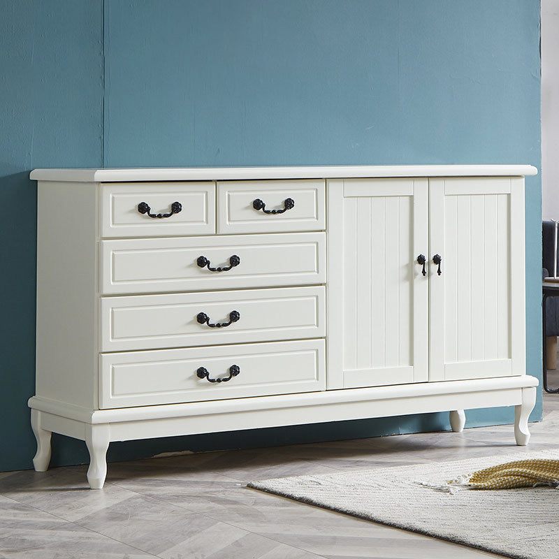 Traditional Style Storage Chest Wooden Combo Dresser in White and Brown