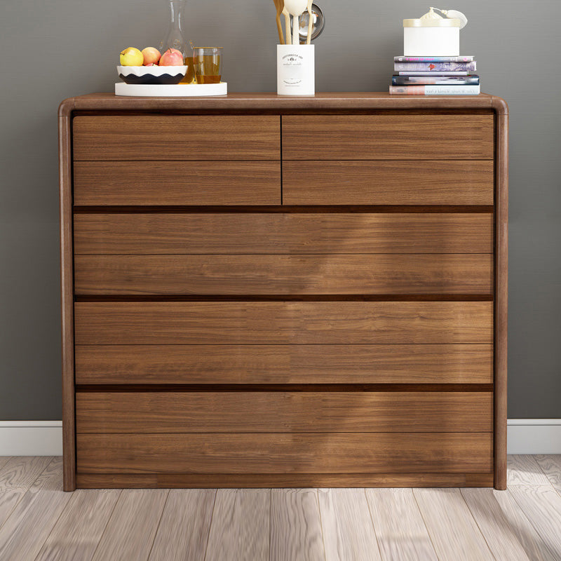 Wooden Brown Storage Chest Modern Style Storage Chest Dresser with Drawers