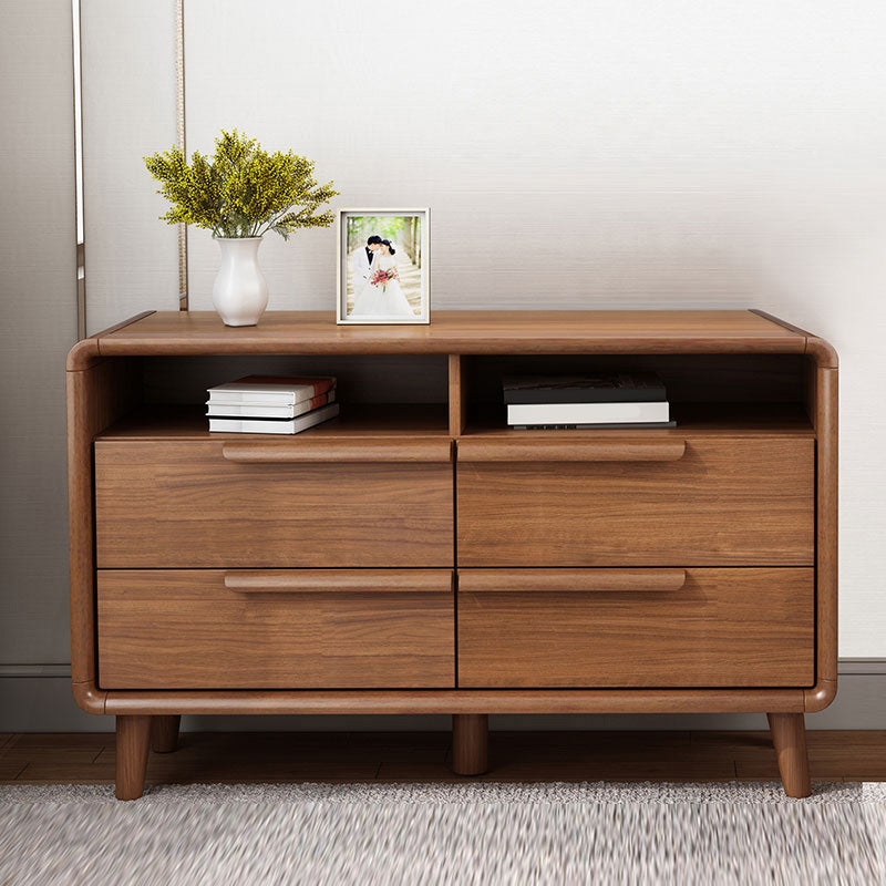 Wooden Brown Storage Chest Modern Style Storage Chest Dresser with Drawers