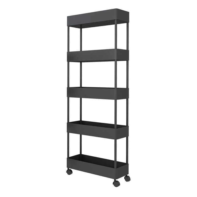 Modern Plastic Bookcase, Geometric Bookshelf with Caster Wheels for Any Room