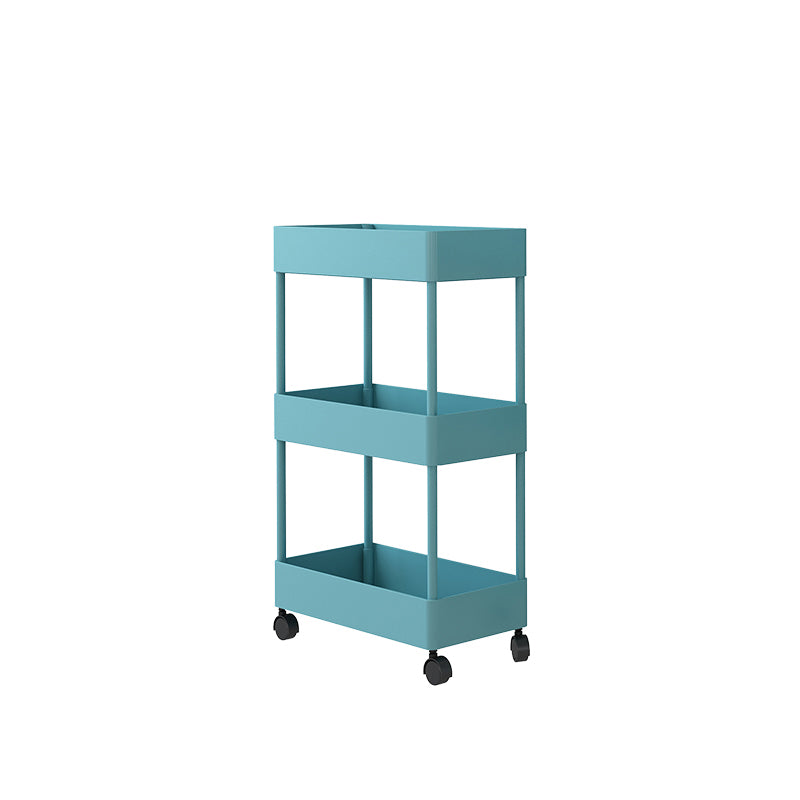 Modern Plastic Bookcase, Geometric Bookshelf with Caster Wheels for Any Room