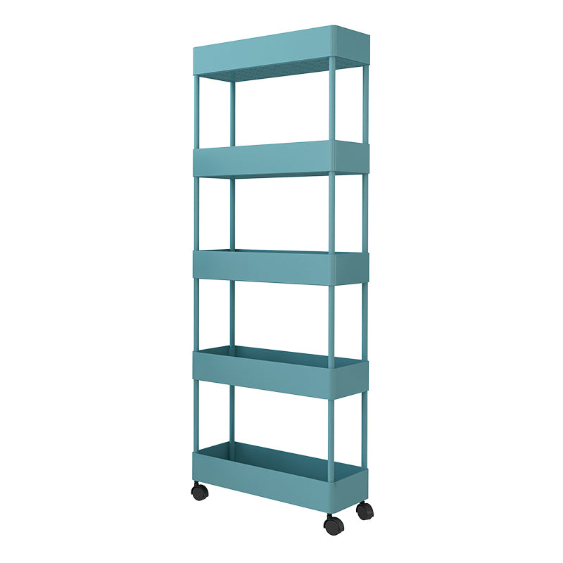 Modern Plastic Bookcase, Geometric Bookshelf with Caster Wheels for Any Room