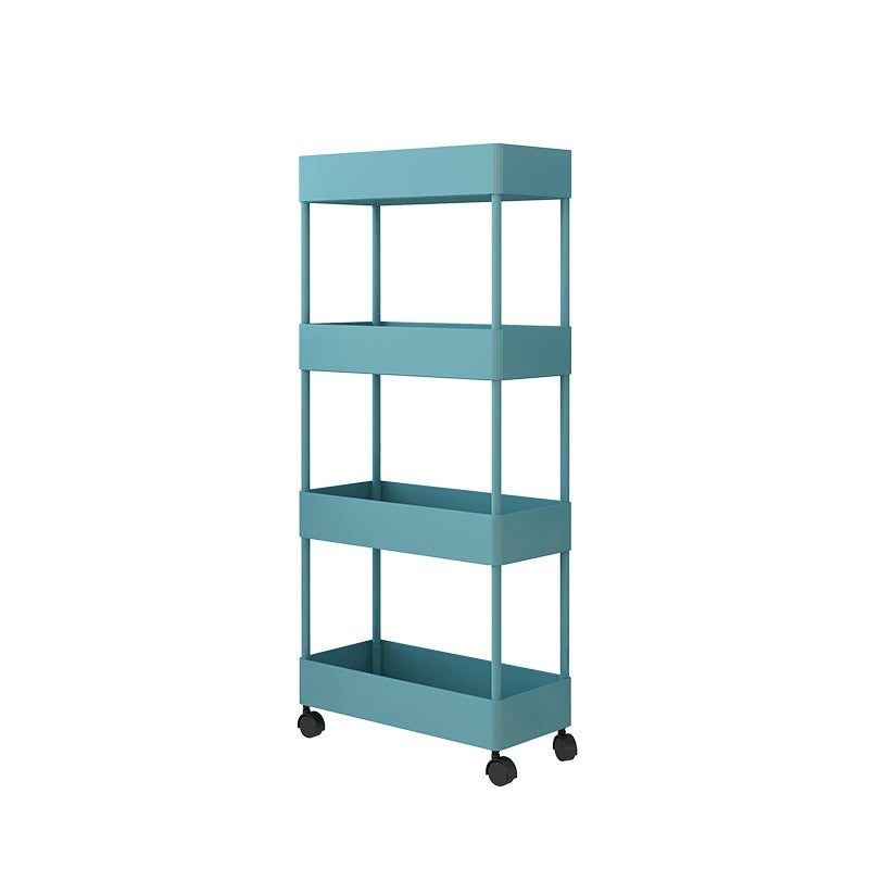 Modern Plastic Bookcase, Geometric Bookshelf with Caster Wheels for Any Room