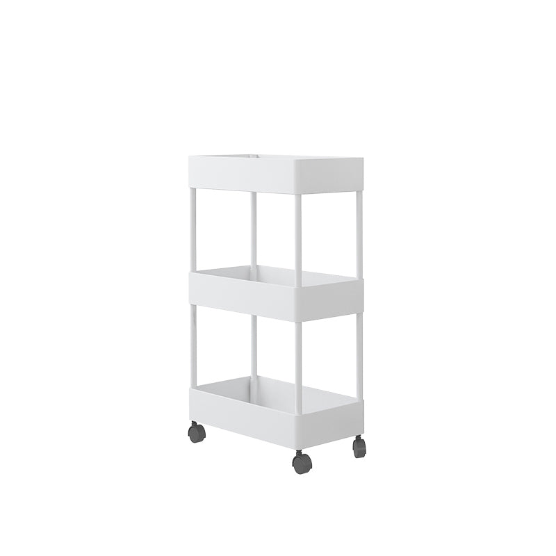 Modern Plastic Bookcase, Geometric Bookshelf with Caster Wheels for Any Room