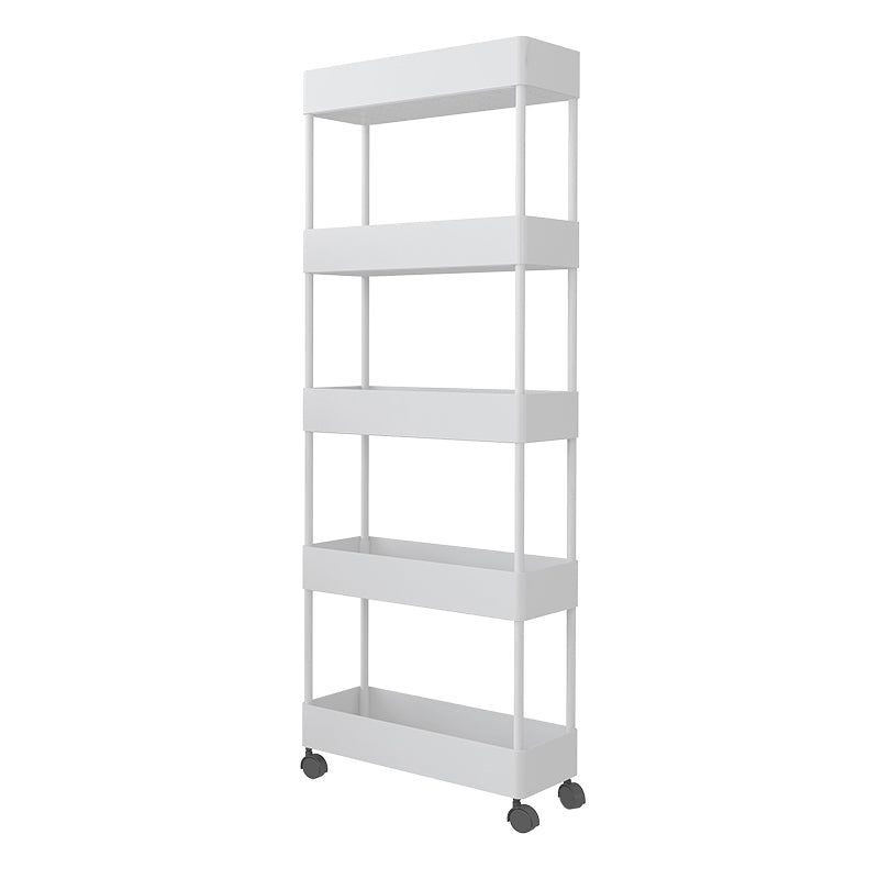 Modern Plastic Bookcase, Geometric Bookshelf with Caster Wheels for Any Room