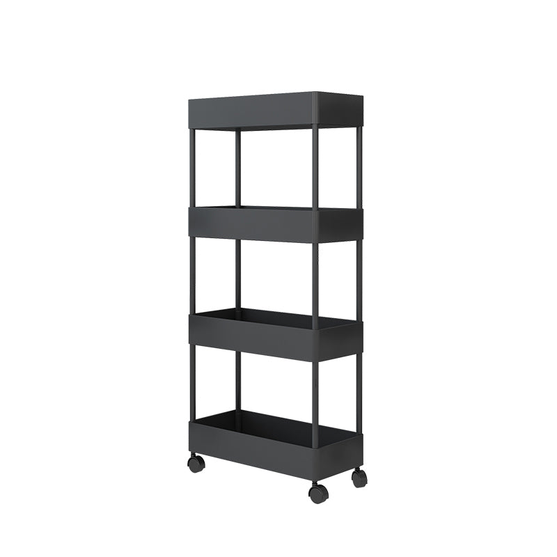 Modern Plastic Bookcase, Geometric Bookshelf with Caster Wheels for Any Room