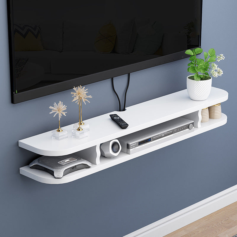 Floating TV Console with Open Storage , Faux Wood Media Console TV Stand , 8.7 - Inch D