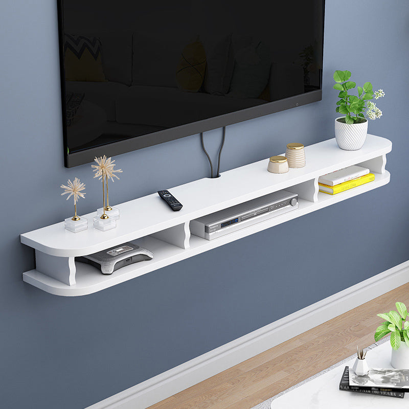 Floating TV Console with Open Storage , Faux Wood Media Console TV Stand , 8.7 - Inch D