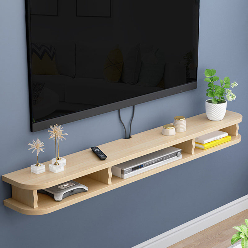 Floating TV Console with Open Storage , Faux Wood Media Console TV Stand , 8.7 - Inch D