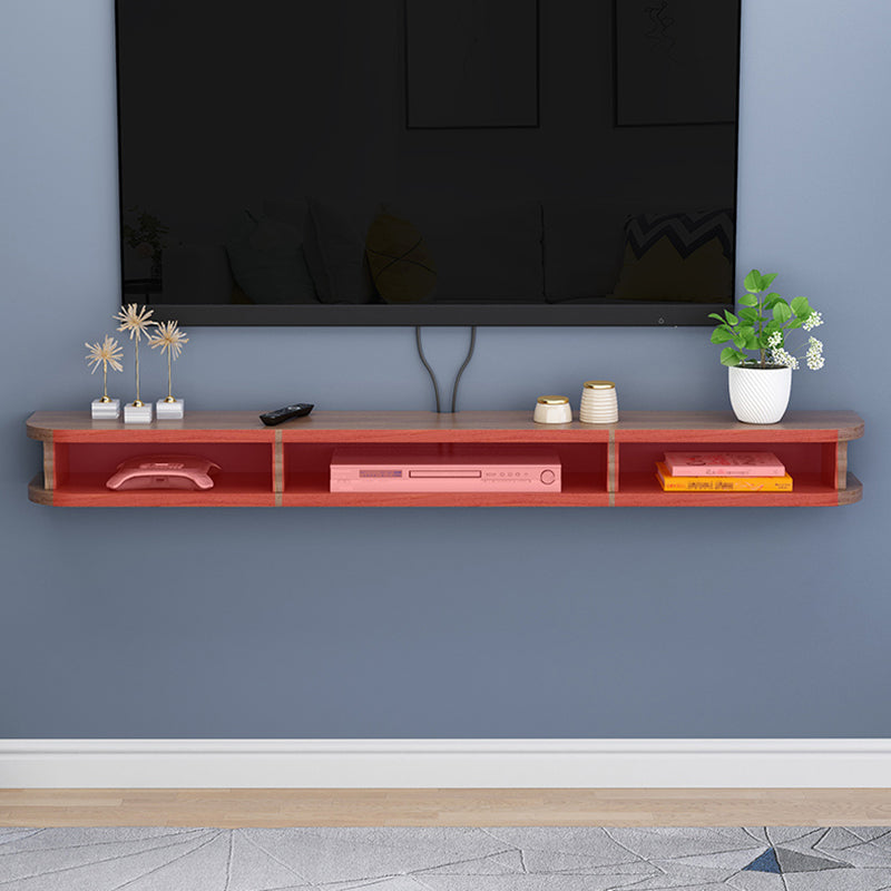 Floating TV Console with Open Storage , Faux Wood Media Console TV Stand , 8.7 - Inch D