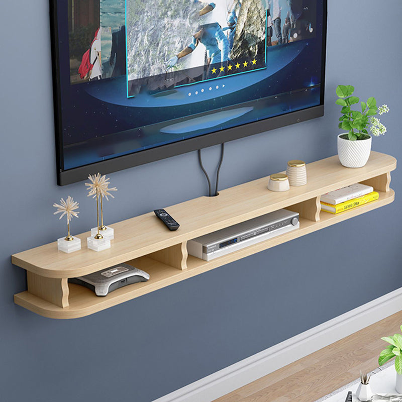 Floating TV Console with Open Storage , Faux Wood Media Console TV Stand , 8.7 - Inch D