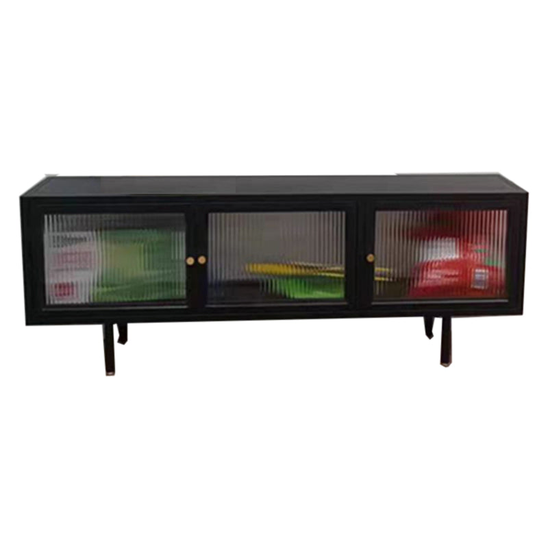 19.69"H TV Stand Enclosed Storage Industrial Style TV Console with Doors