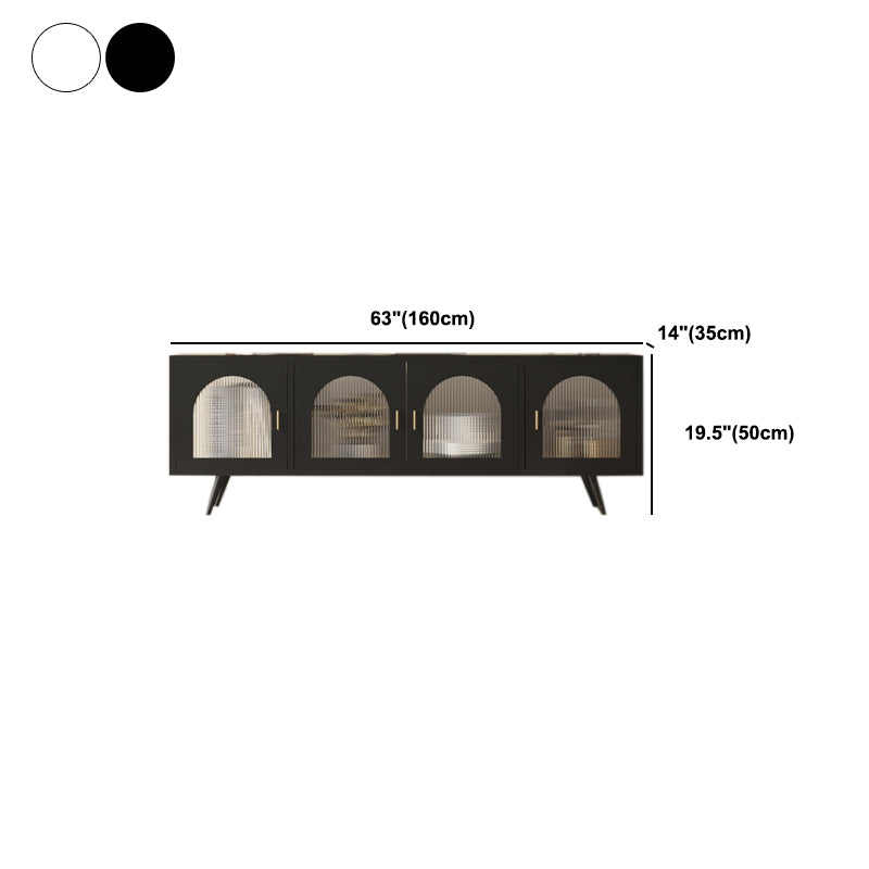 19.69"H TV Stand Enclosed Storage Industrial Style TV Console with Doors