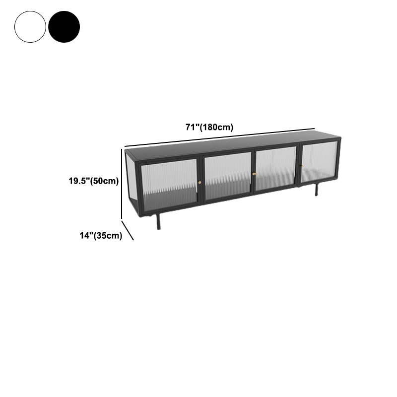 19.69"H TV Stand Enclosed Storage Industrial Style TV Console with Doors