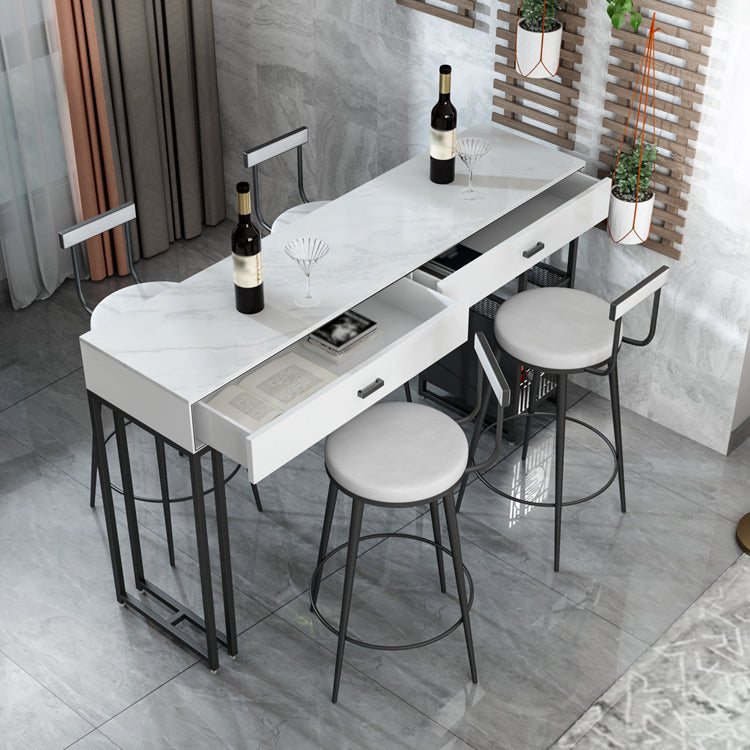 Stone Bar Dining Table Industrial Bar Dining Table with Sled Base