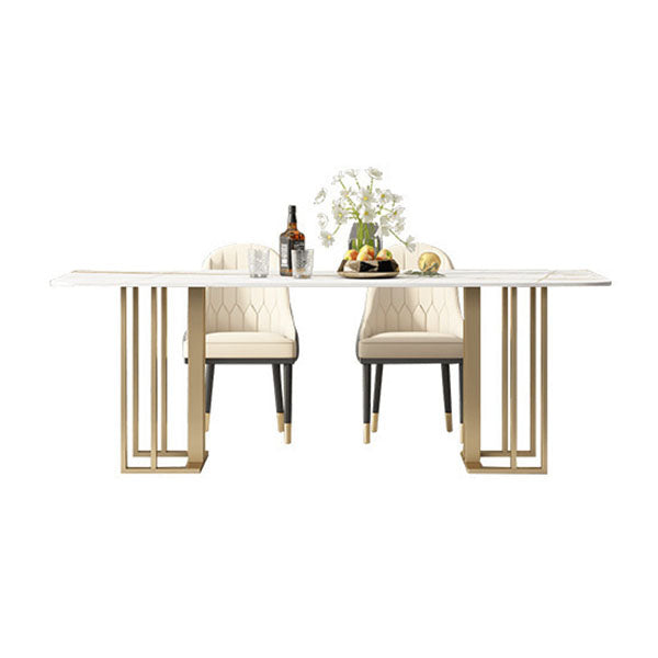 Traditional Luxury Dining Table White and Black Marble Rectangle Dining Table for Home