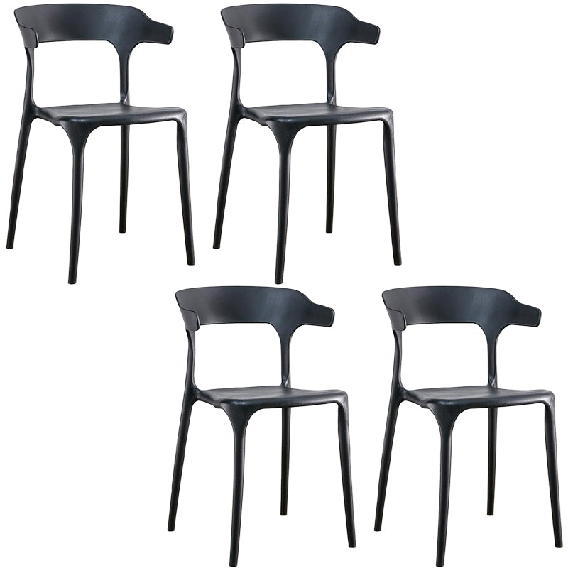 Plastic Chair Open Back Dining Side Furniture in Matte Finish