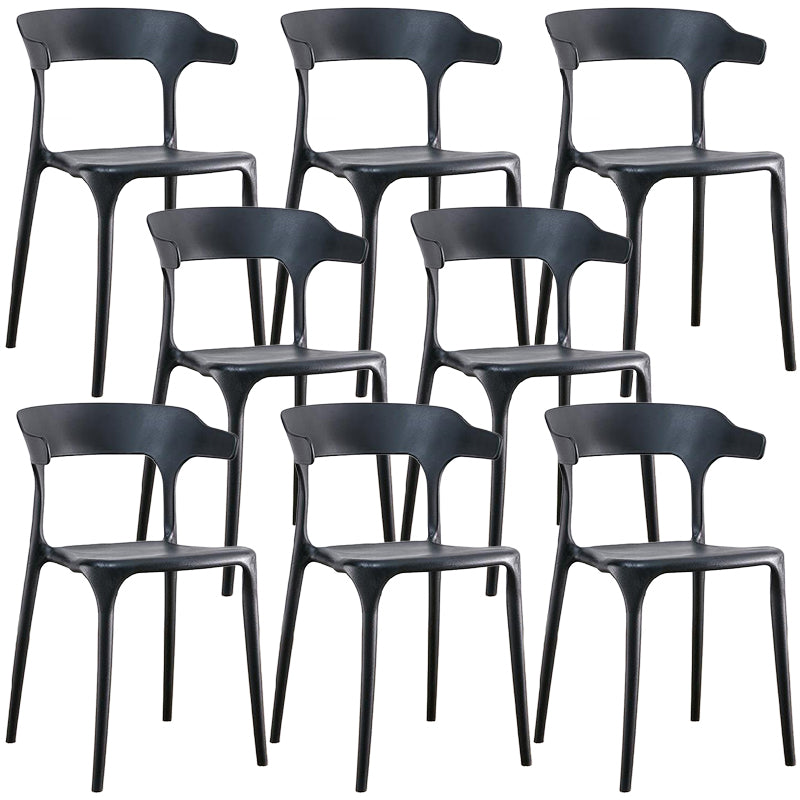 Plastic Chair Open Back Dining Side Furniture in Matte Finish