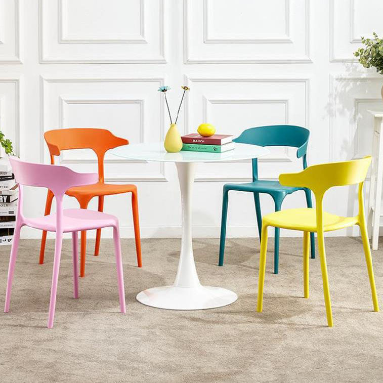 Plastic Chair Open Back Dining Side Furniture in Matte Finish