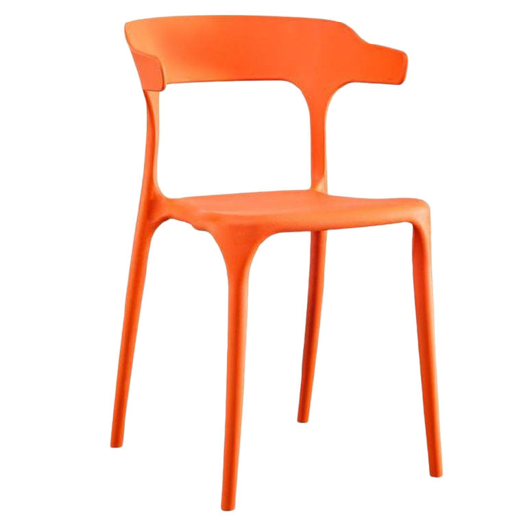 Plastic Chair Open Back Dining Side Furniture in Matte Finish