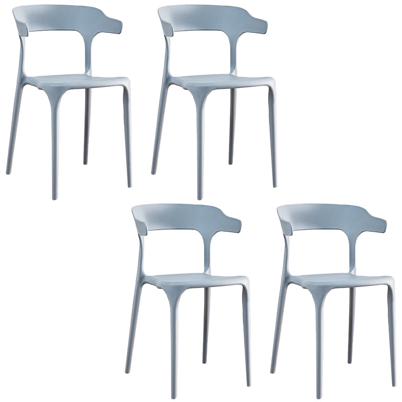 Plastic Chair Open Back Dining Side Furniture in Matte Finish