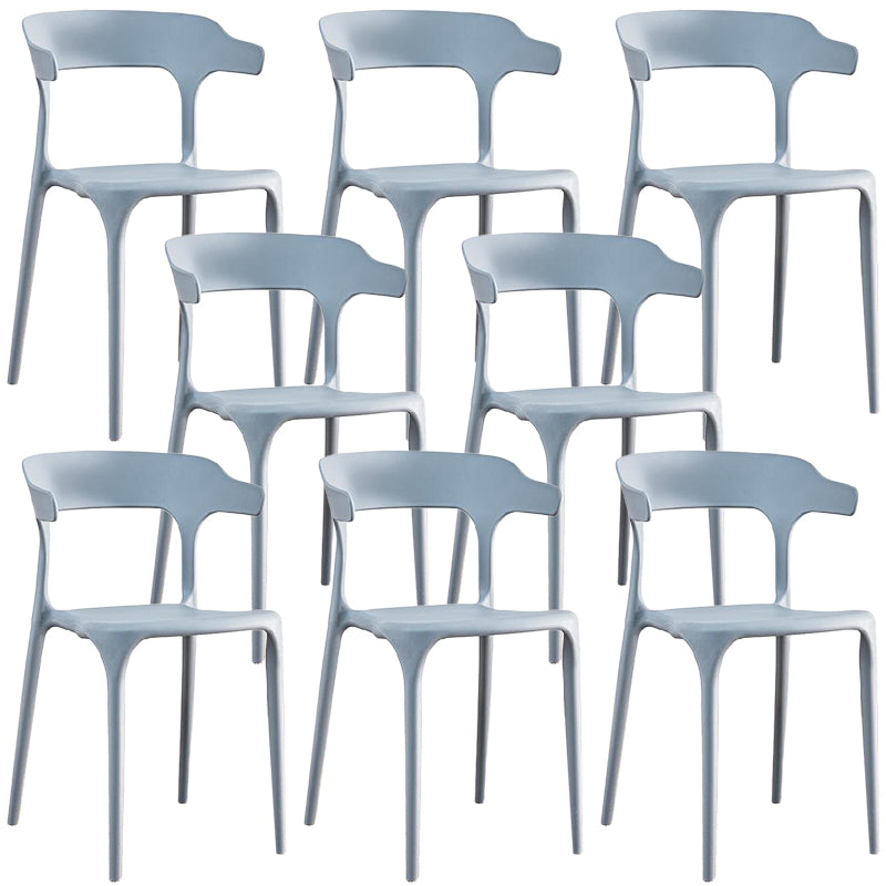 Plastic Chair Open Back Dining Side Furniture in Matte Finish