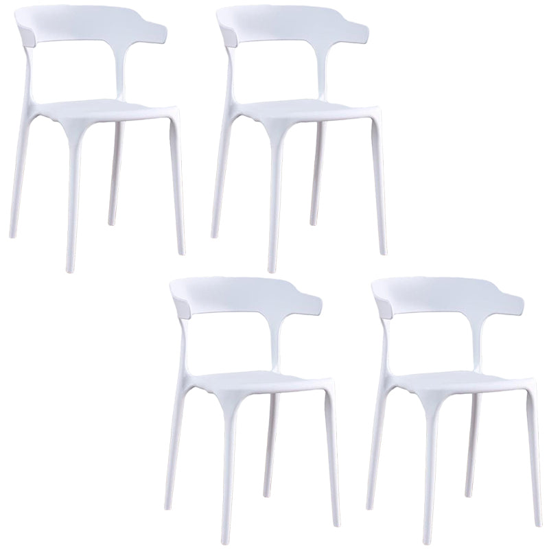 Plastic Chair Open Back Dining Side Furniture in Matte Finish