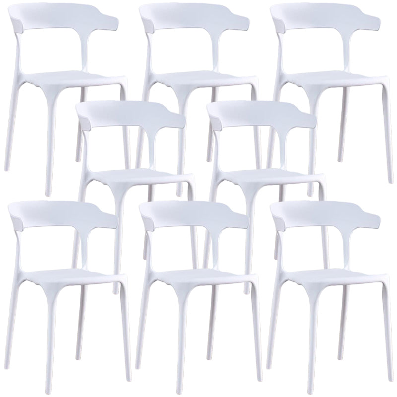 Plastic Chair Open Back Dining Side Furniture in Matte Finish