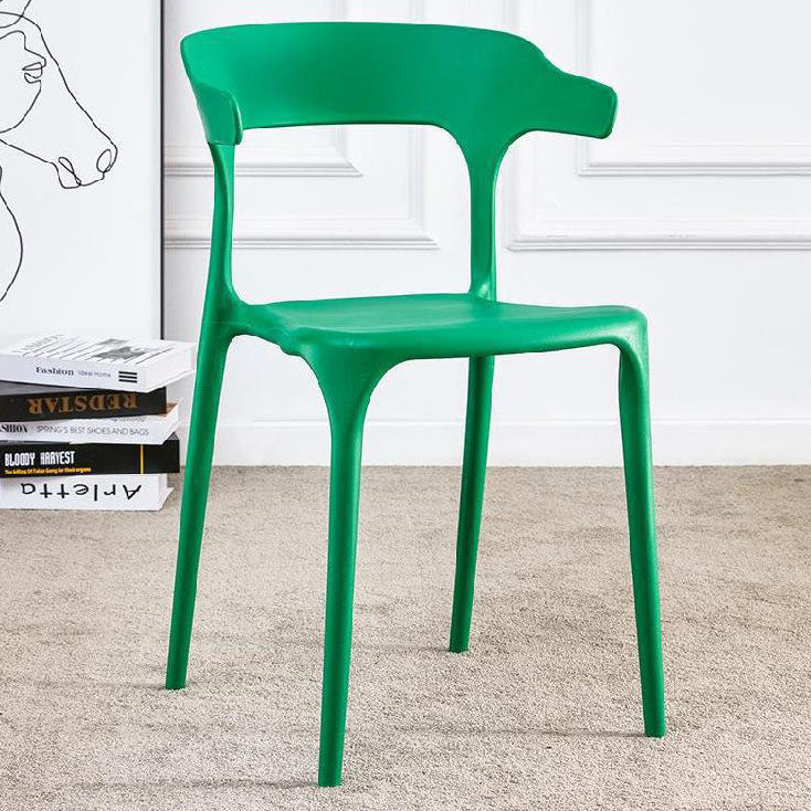 Plastic Chair Open Back Dining Side Furniture in Matte Finish