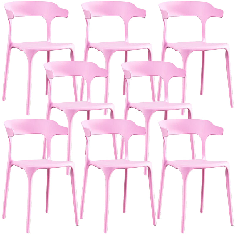 Plastic Chair Open Back Dining Side Furniture in Matte Finish