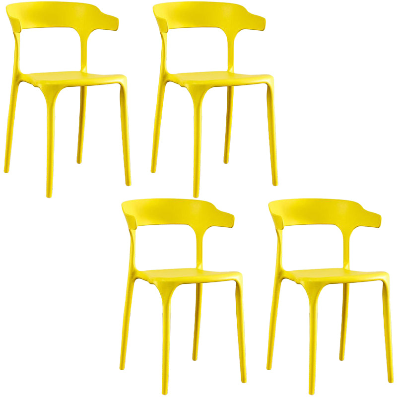 Plastic Chair Open Back Dining Side Furniture in Matte Finish