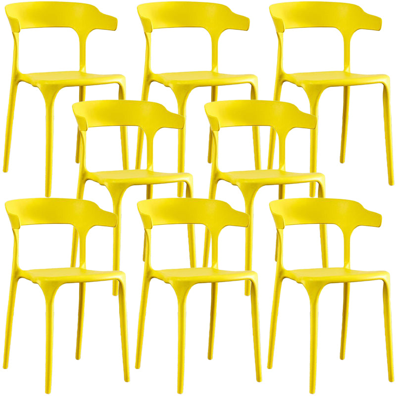 Plastic Chair Open Back Dining Side Furniture in Matte Finish