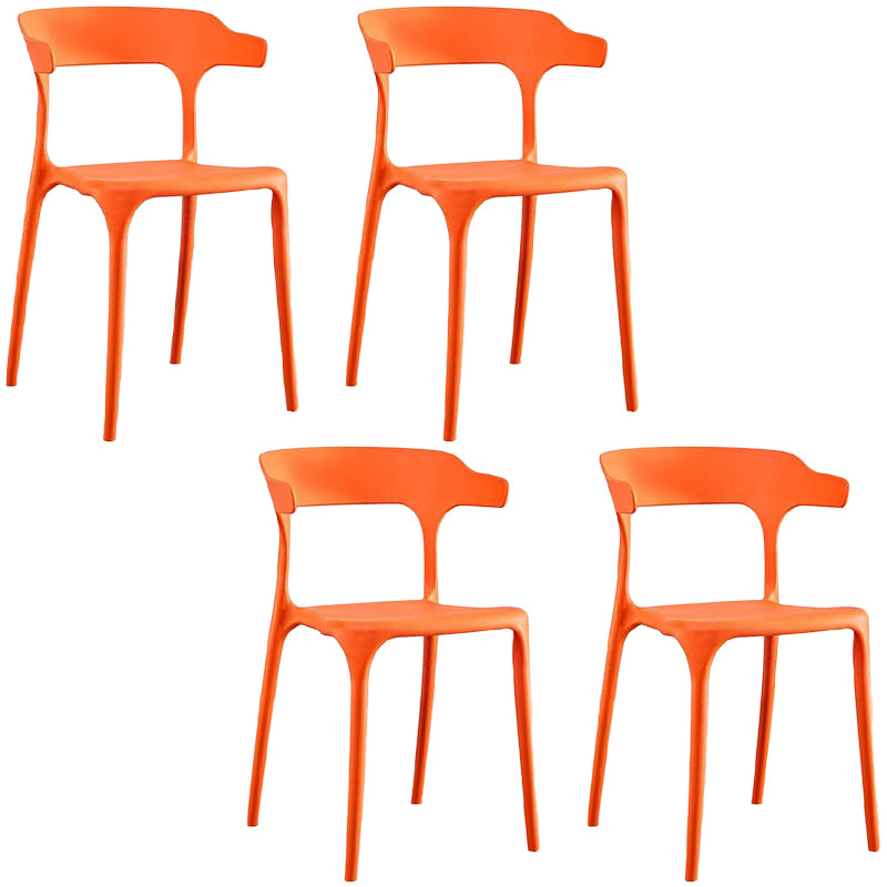 Plastic Chair Open Back Dining Side Furniture in Matte Finish