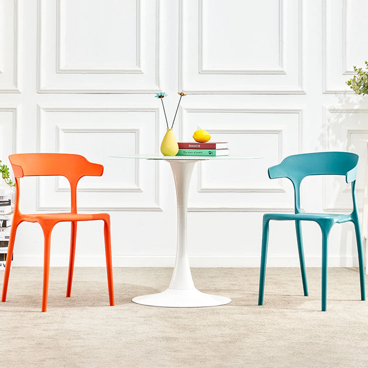 Plastic Chair Open Back Dining Side Furniture in Matte Finish