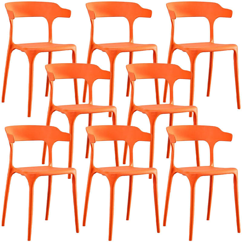 Plastic Chair Open Back Dining Side Furniture in Matte Finish