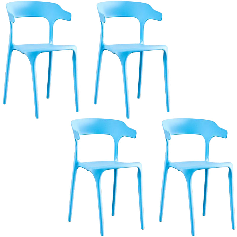 Plastic Chair Open Back Dining Side Furniture in Matte Finish