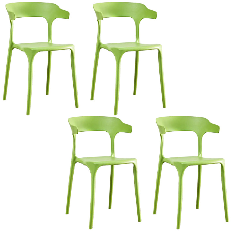 Plastic Chair Open Back Dining Side Furniture in Matte Finish