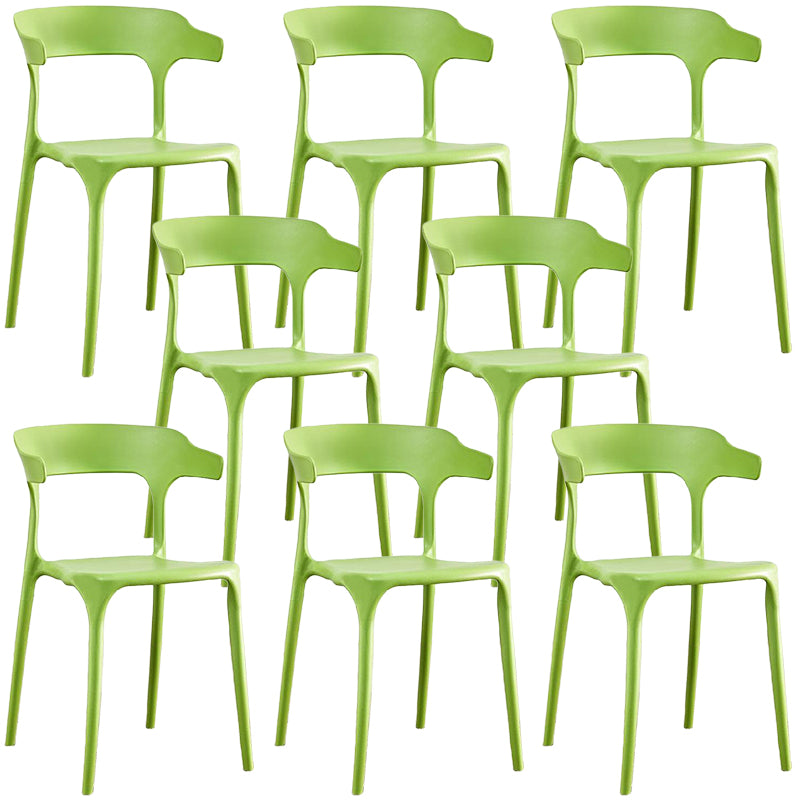 Plastic Chair Open Back Dining Side Furniture in Matte Finish