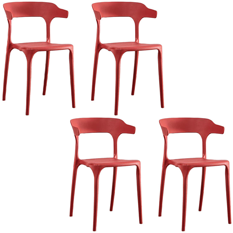 Plastic Chair Open Back Dining Side Furniture in Matte Finish