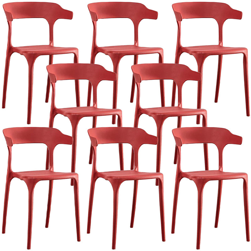 Plastic Chair Open Back Dining Side Furniture in Matte Finish