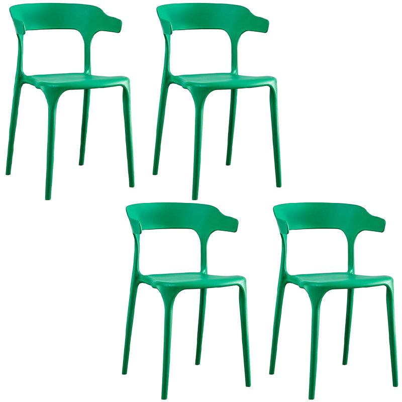 Plastic Chair Open Back Dining Side Furniture in Matte Finish